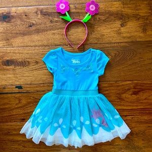 Poppy Trolls Costume Tutu Dress 2T w/ headband